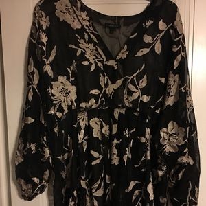 Sheer Black and Tan top